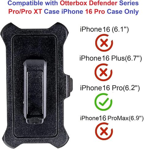 [2 Pack] Belt Clip Holster Compatible with Otterbox Defender Series Pro/Pro XT Case iPhone 16 Pro Max Case in Kuwait