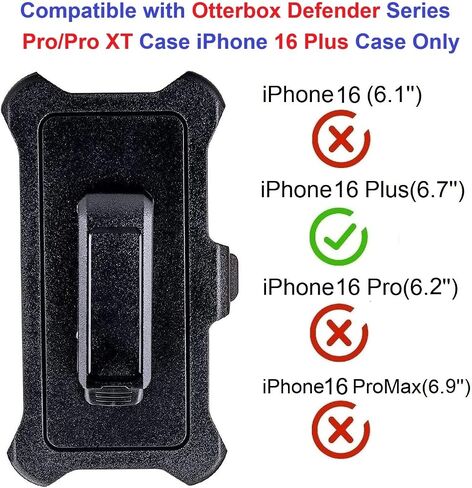 [2 Pack] Belt Clip Holster Compatible with Otterbox Defender Series Pro/Pro XT Case iPhone 16 Pro Max Case in Kuwait