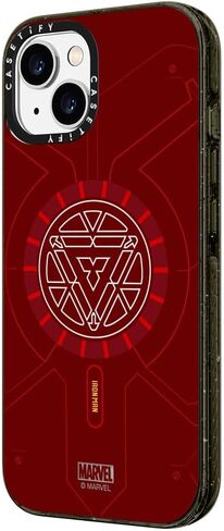 CaseTify Lound iPhone 15 Pro Max Case [Iron Man Co -LAB / 6x Grady Grade Drop تم اختباره / 21.3 قدمًا من الحماية / التوافق مع Magsafe] - Iron Man Blue Print Tech - Red - Clear Black in Kuwait