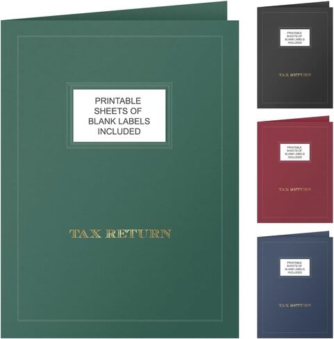 50 Count, Blue, Tax Return Pocket Folders, Gold Foil with Customizable Labels, for Tax Professionals (9 x 12) in Saudi Arabia