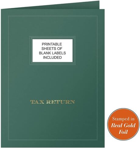 50 Count, Blue, Tax Return Pocket Folders, Gold Foil with Customizable Labels, for Tax Professionals (9 x 12) in Saudi Arabia