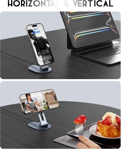 Magnetic Wireless Charger Stand for Mag-Safe Charger, 15W Max Foldable Wireless Charging Stand Made for iPhone 16/15/14/13/12 Series,Fast Mag Safe Charging Pad for AirPods Pro 3 2 (Black) in Kuwait
