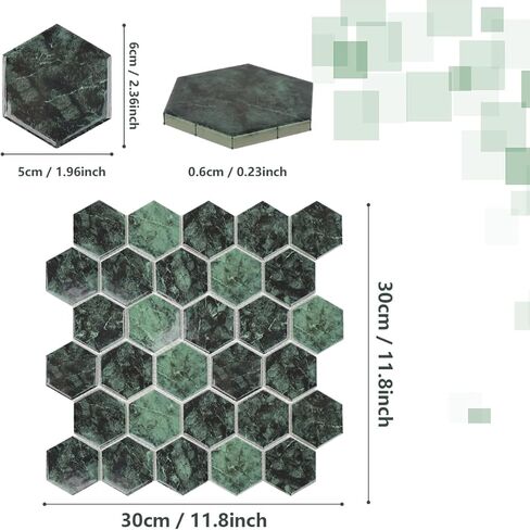 121 Pcs Bulk Mosaic Tiles Glazed Ceramic Mosaic Tiles 1 inch Forest Green Small Square Tiles Crafts DIY Decoration Wall Floor Tile Vases Garden in Kuwait