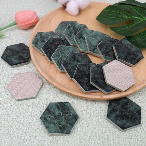 121 Pcs Bulk Mosaic Tiles Glazed Ceramic Mosaic Tiles 1 inch Forest Green Small Square Tiles Crafts DIY Decoration Wall Floor Tile Vases Garden in Kuwait