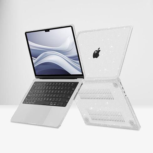 MOSISO Compatible with MacBook Pro 14 inch Case 2025-2021 M4 M3 M2 M1 A3112 A3185 A3401 A2918 A2992 A2779 A2442, Anti-Cracking Heavy Duty Glitter Hard Shell with TPU Bumper&Keyboard Cover, Pink in Saudi Arabia