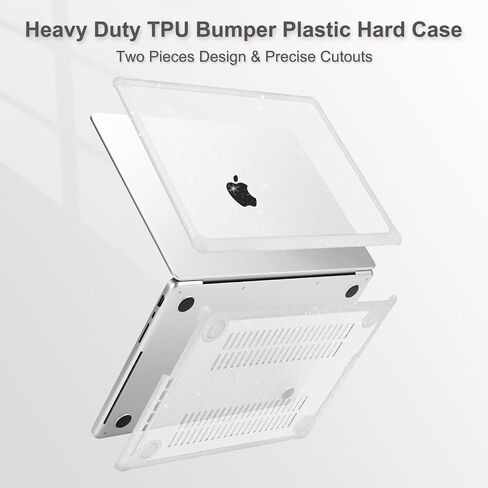 MOSISO Compatible with MacBook Pro 14 inch Case 2025-2021 M4 M3 M2 M1 A3112 A3185 A3401 A2918 A2992 A2779 A2442, Anti-Cracking Heavy Duty Glitter Hard Shell with TPU Bumper&Keyboard Cover, Pink in Saudi Arabia