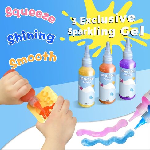 Hrsqu Magic Magic Water Toy Kit - Aqua Elf Water Gel Kit - 100 مل من مجموعات خرافية كبيرة السعة مع 18 حيوانًا بحريًا - هدايا عيد الميلاد للأطفال. in Saudi Arabia