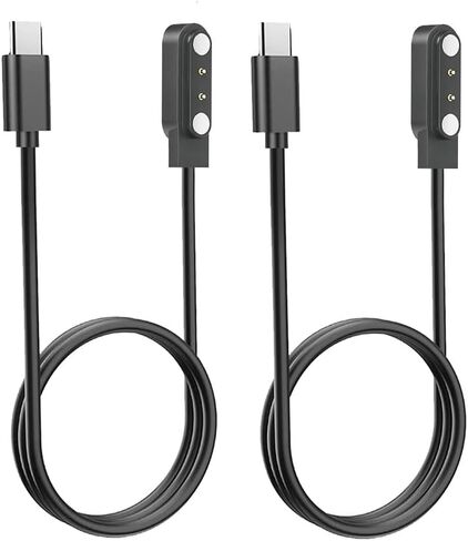 2Pack Chargers for GloryFit Smart Watch [Pin Spacing 4mm] USB-C Magnetic Charging Cable for Puqo T80, CASCHO T70/P98, Matast T60/P99, uaue T60/T50, Tikland T60/P98 and More（Type-C in Kuwait