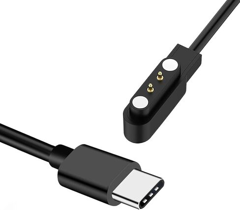2Pack Chargers for GloryFit Smart Watch [Pin Spacing 4mm] USB-C Magnetic Charging Cable for Puqo T80, CASCHO T70/P98, Matast T60/P99, uaue T60/T50, Tikland T60/P98 and More（Type-C in Kuwait