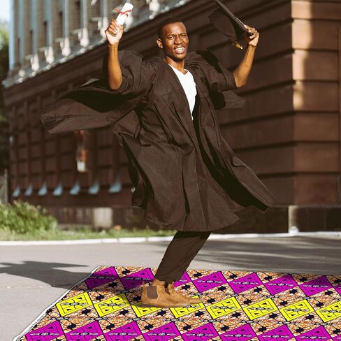 Mindsoft 6 Yard African Fabric Ankara Fabric Kente Cloth Fabric Traditional Liberian Graduation Walk Ankara Polyester Wax Prints Fabric for Graduation Ceremony of 2025(Classic Style) in Saudi Arabia