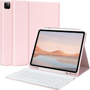 TQQ iPad Pro 12.9 inch 2022 Case with Keyboard, Keyboard case (for 12.9-inch iPad Pro - 6th Generation, 5th/4th/3rd Generation) - with Pencil Holder for 2022 iPad Pro 12.9 (Gray)