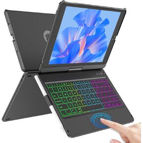 COO iPad Keyboard Case for iPad 10.2" 9th/8th/7th Gen, iPad Air 10.5"(3rd Gen)/iPad Pro 10.5 in, Backlit 10 Color 360 Screen Rotation iPad Case with Keyboard, Auto Sleep/Wake - Rose Gold