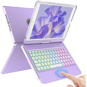 حافظة لوحة مفاتيح تعمل باللمس من COO لجهاز iPad 10.2 بوصة الجيل التاسع/الثامن/السابع، 10 ألوان بإضاءة خلفية in Kuwait