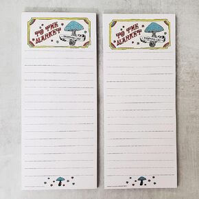 Nancy Nikko 70s Vibe - To The Market Grocery List Notepads - with Magnet for Refrigerator - 2 per Package