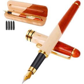 Fancy Pen Gift-Ballpoint Pen Set Wooden Pen Luxury Pens.With Extra 2 Black Ink,Journaling Pens.Pure Handmade Wooden Ballpoint Pen Display Box.Fancy Gift Pen Set for Men&Women