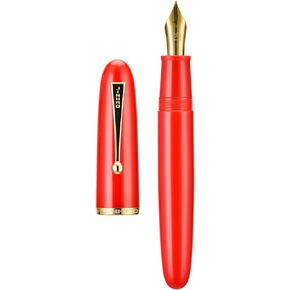 Jinhao 9019 DaDao Series Fountain Pen, Size 8 Extra Fine Nib with Large Ink Converter, Transparent Clear Design Smooth Writing Pen (Gold Trim)