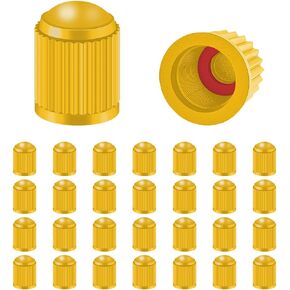 30PCS Tire Valve Caps, Plastic Dust Proof Air Caps Cover for Car Tyre, Airtight Seal Stem Covers with O Rubber Ring, Auto Accessories Universal for Trucks, Motorcycles, Bicycles, SUV (Black)