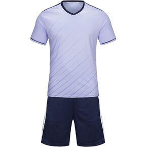 Topeter Soccer Uniform Set Sports Shirt and Athletic Shorts for Men Training Jersey