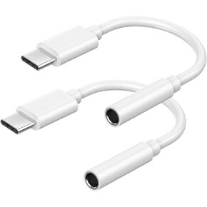 2 Pack [MFi Certified] iPhone 15 Headphones Adapter, USB Type C to 3.5 mm Headphone Jack Converter Audio Aux Adapter Dongle for iPhone 15/15 Plus/15 Pro/15 Pro Max/iPad Pro/Air/Mini, Support iOS 17