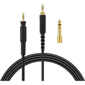 كابل سماعة الرأس kwmobile متوافق مع سلك Shure SRH440A / SRH840A / SRH440 / SRH840-300 سم مع مقبس 3.5 مم (1/8 بوصة) + محول مقبس 6.35 مم (1/4 بوصة)