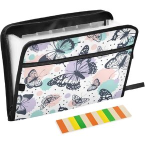 Colorful Heart 13 Pocket Expanding File Folder,Zipper Accordion File Folder,Expandable Folder with Customized Labels,Document Organizer for School Kids,Office Paper Organizer