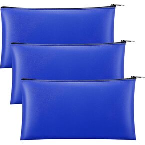 3 Pcs Money Bag with Zipper Bank Bag 11 x 6 Inch Security Bank Deposit Bag PU Leather Money Pouch Leatherette Zippered Coin Cash Bag Utility Check Wallet Cosmetic Tool(Green) in Kuwait