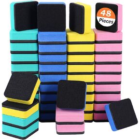 Dry Erase Erasers, 48 Pack Magnetic Whiteboard Eraser Chalkboard Eraser Dry Eraser for Classroom Office and Home (48blue)