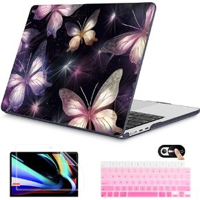 Mektron for 2024 M3 MacBook Air 13.6 Inch A3113 Case Fits 2022 2023 A2681 M2 Chip with Liquid Retina Display Touch ID, Printed Plastic Hard Shell Cover for MacBook Air 13.6", Dahlia Flower C035