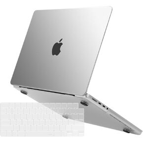 حافظة MOSISO متوافقة مع جهاز MacBook Pro مقاس 16 بوصة إصدار 2023 2022 2021 M3 A2991 M2 A2780 M1 A2485، غطاء صلب من البلاستيك وغطاء لوحة مفاتيح واقٍ من البلاستيك الطبيعي فائق النحافة، أزرق داكن