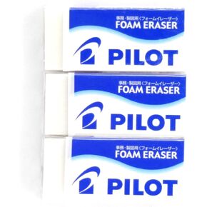 Pilot Foam Eraser S (ER-F6), Pack of 3 (Japan Import) [Komainu-Dou Original Package]