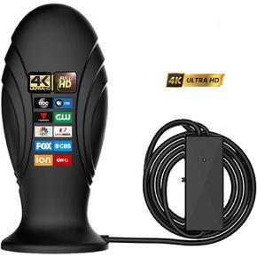 هوائي التلفزيون الرقمي المضخم الداخلي - أفضل مضخم صوت قوي ومعزز للإشارة ويصل نطاقه إلى أكثر من 350 ميلاً، ويدعم أجهزة التلفاز الذكية والأقدم بدقة 8K 4K Full HD مع كابل محوري بطول 16 قدمًا [إصدار 2024] in Kuwait