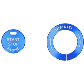 Engine Start Push Button Cover Trim,2pcs Engine Start Stop Button Trim Cover Aluminum Alloy Decor Fit for Q50 Q50L QX60(Red)