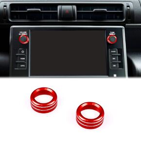 KUNGKIC Audio Volume Tune Knob Button Cover for 2021 2022 2023 2024 Toyota GR86 86 Subaru BRZ Sport Style Interior Decorated Aluminum Alloy Knob Ring Covers Accessories Red 2Pcs