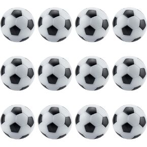 IFAMIO Set of 12 Foosball Balls Soccer Replacement Balls Mini Soccer Ball Mini Black and White Soccer Balls Mini Table Soccer Balls