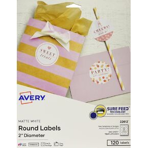 Avery Round Labels, Laser/Inkjet, 2" Diameter Labels, Permanent