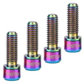 4Pcs Bike Disc Brake Bolts, Bicycle Cycling M6x18mm Clamp Bolt Fixed Screw with Gasket (Multicolor) Bike Disc Brake Screws Bike Disc Brake Screws Disk Brake Bolts