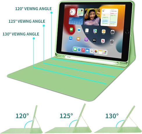 حافظة لوحة مفاتيح KENKE iPad لجهاز iPad 9.7 بوصة 2018 (الجيل السادس) / iPad 2017 (الجيل الخامس) / iPad Air 2/1، غطاء iPad ذكي خفيف الوزن مع حامل أقلام، لوحة مفاتيح لاسلكية قابلة للفصل مغناطيسيًا، أخضر in Saudi Arabia