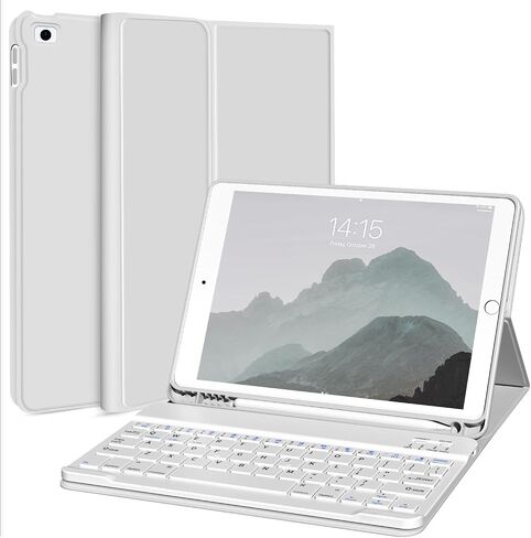 حافظة لوحة مفاتيح KENKE iPad لجهاز iPad 9.7 بوصة 2018 (الجيل السادس) / iPad 2017 (الجيل الخامس) / iPad Air 2/1، غطاء iPad ذكي خفيف الوزن مع حامل أقلام، لوحة مفاتيح لاسلكية قابلة للفصل مغناطيسيًا، أخضر in Saudi Arabia