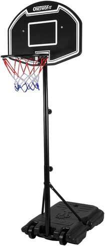 ONETWOFIT Portable Basketball Hoop, Height Adjustable Outdoor Basketball Goal for Kids w/Impact Backboard 2 Wheels Fillable Base in Saudi Arabia