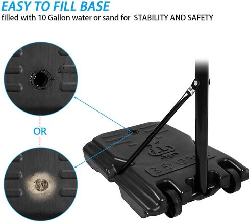 ONETWOFIT Portable Basketball Hoop, Height Adjustable Outdoor Basketball Goal for Kids w/Impact Backboard 2 Wheels Fillable Base in Saudi Arabia