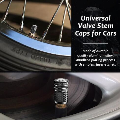 أغطية جذعية لصمام الإطارات من Fit Star Wars، أغطية إطارات سوداء مكونة من 4 قطع من أغطية أغطية إطارات السيارة، متوافقة مع ملحقات سيارة Star Wars Mandalorian (تناسب Mandalorian) in Kuwait