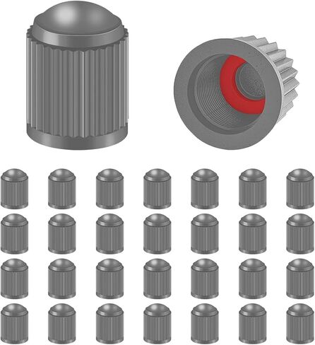 30PCS Tire Valve Caps, Plastic Dust Proof Air Caps Cover for Car Tyre, Airtight Seal Stem Covers with O Rubber Ring, Auto Accessories Universal for Trucks, Motorcycles, Bicycles, SUV (Black) in Kuwait