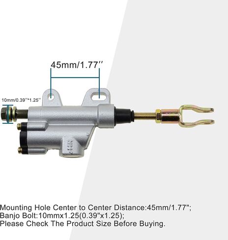 GOOFIT Motorcycle Rear Brake Hydraulic Master Cylinder for 50cc 70cc 90cc 110cc 125cc Chinese Dirt Bike ATV(Black) in Kuwait
