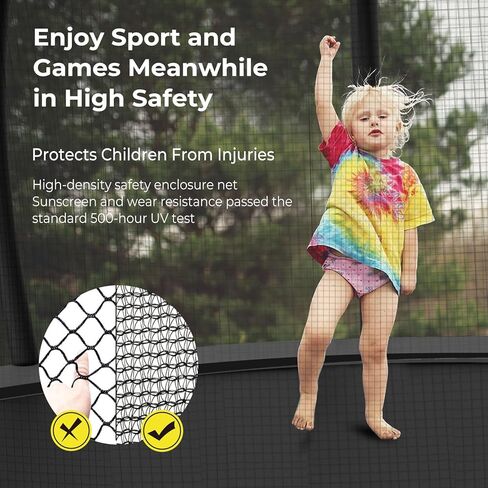 Tatub 14FT Outdoor Trampoline for Kids and Adults, Upgraded Trampoline with Enclosure Net and Fiberglass Curved Poles, Recreational Backyard Trampoline with Accessories Set, Capacity for 4-6 in Kuwait