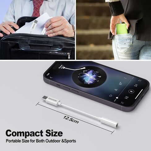 محول مقبس سماعة الرأس USB-C إلى 3.5 مم - محول صوت Aux من النوع C متوافق مع iPhone 15/15 Pro/ 15Pro Max وأجهزة USB c الأخرى مثل الهاتف الذكي sam-Sung Hua-wei والوسادة إلخ. in Saudi Arabia