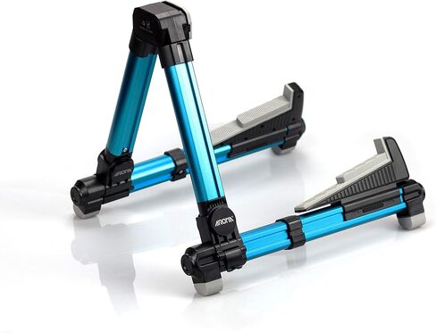 حامل جيتار قابل للطي، حامل جيتار Meeland A-Frame، مسند جيتار قابل للتعديل والمحمول للجيتار الكلاسيكي، القيثارات الصوتية، القيثارات الكهربائية، الجهير والقيثارة مثالية للمسرح والمنزل، أزرق in Kuwait