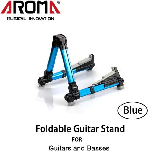 حامل جيتار قابل للطي، حامل جيتار Meeland A-Frame، مسند جيتار قابل للتعديل والمحمول للجيتار الكلاسيكي، القيثارات الصوتية، القيثارات الكهربائية، الجهير والقيثارة مثالية للمسرح والمنزل، أزرق in Kuwait