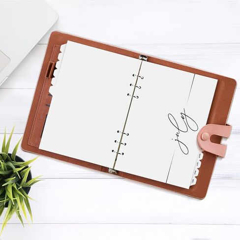 12 فواصل شهرية من Famsoule مع علامة تبويب مؤشر شهرية، وفواصل خزانة الملفات ومنظم المكتب، وبطاقات ورقية ذات 6 فتحات لملفات A5 و6 حلقات (6 فتحات، 8.5 بوصة × 5.5 بوصة) in Kuwait