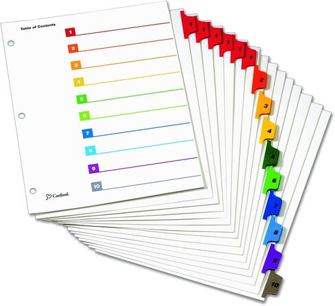 Cardinal OneStep Index System, 12-Tab, Numbered, White, 1 Set (61213) in Saudi Arabia