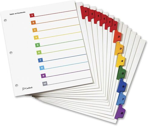 Cardinal OneStep Index System, 12-Tab, Numbered, White, 1 Set (61213) in Saudi Arabia